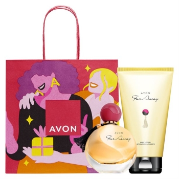 AVON Far Away (2-tlg) Duft-Set EdP Spray & Körperlotion /Geschenktasche